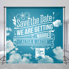 Lofaris Blue Sky Cloud Save The Date Custom Wedding Backdrop