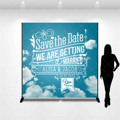 Lofaris Blue Sky Cloud Save The Date Custom Wedding Backdrop