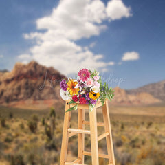 Lofaris Blue Sky Desert Canyon Plant Nature Photo Backdrop