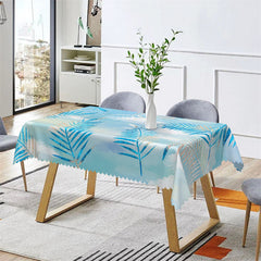 Lofaris Blue Sky Leaves Pattern Rectangle Tablecloth