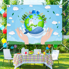 Lofaris Blue Sky Nature Happy Earth Day Travel Theme Backdrop