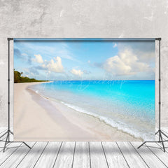 Lofaris Blue Sky Sand Beach Coastal Backdrop For Photo Booth