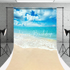 Lofaris Blue Sky Sandy Beach Sweep Summer Coastal Backdrop