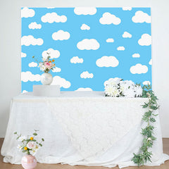 Lofaris Blue Sky White Cloud Cute Simple Birthday Backdrop