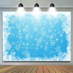 Lofaris Blue Snowflake Glitter Winter Christmas Backdrop