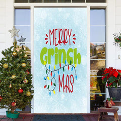 Lofaris Blue Snowflake Merry Christmas Door Cover Decoration