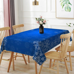 Lofaris Blue Snowflake Winter Christmas Rectangle Tablecloth