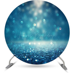 Lofaris Blue Sparkling Bokeh Round Birthday Backdrop For Boy