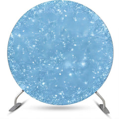 Lofaris Blue Sparkling Simple Sky Round Birthday Backdrop