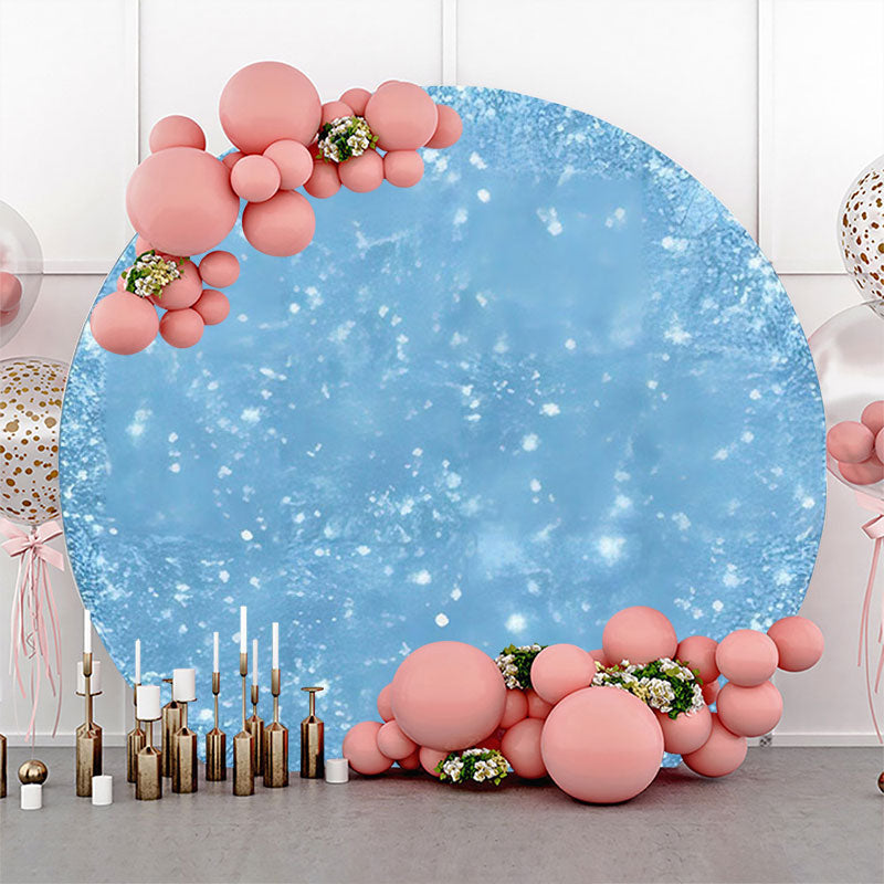 Lofaris Blue Sparkling Simple Sky Round Birthday Backdrop