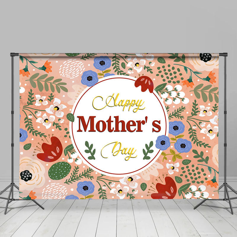 Lofaris Blue Spring Flowers Happy Mothers Day Party Backdrop