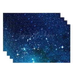 Lofaris Blue Starry Sky Stars Dining Set Of 4 Placemats