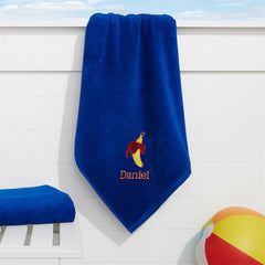 Lofaris Blue Tasty Fruits Embroidered Holiday Beach Towel