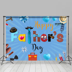 Lofaris Blue Tie Various Gifts Happy Fathers Day Backdrop