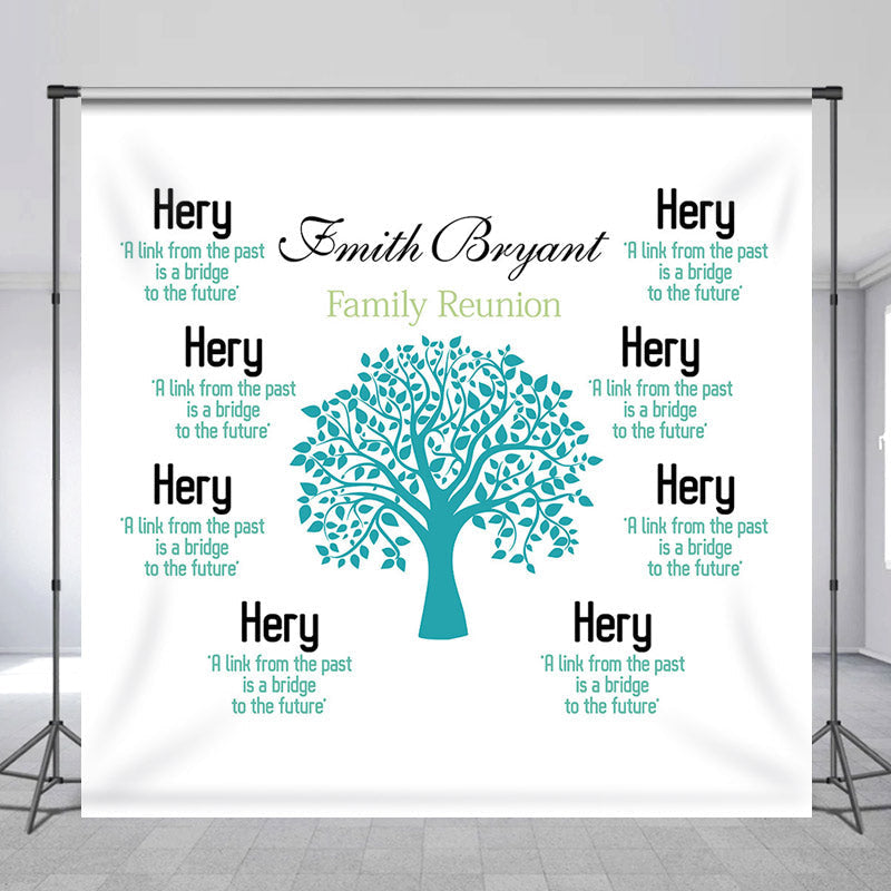 Lofaris Blue Tree Family Reunion Personalized Party Backdrop