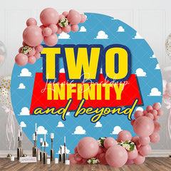 Lofaris Blue Two Infinity And Beyond Round Birthday Backdrop