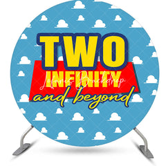 Lofaris Blue Two Infinity And Beyond Round Birthday Backdrop