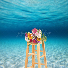 Lofaris Blue Underwater Sandy Bottom Natural Photo Backdrop