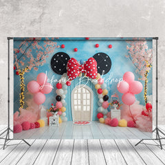 Lofaris Blue Wall Balloons Bow Tie Door Cake Smash Backdrop