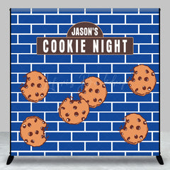 Lofaris Blue Wall Custom Name Cookie Night Party Backdrop