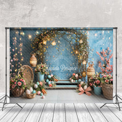 Lofaris Blue Wall Tree Branch Arch Birthday Photo Backdrop