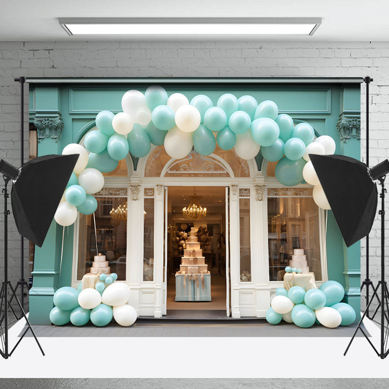 Lofaris Blue Wedding Cake Boutique Balloon Photo Backdrop