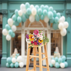 Lofaris Blue Wedding Cake Boutique Balloon Photo Backdrop