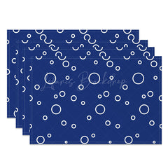 Lofaris Blue White Circles Simple Dining Set Of 4 Placemats