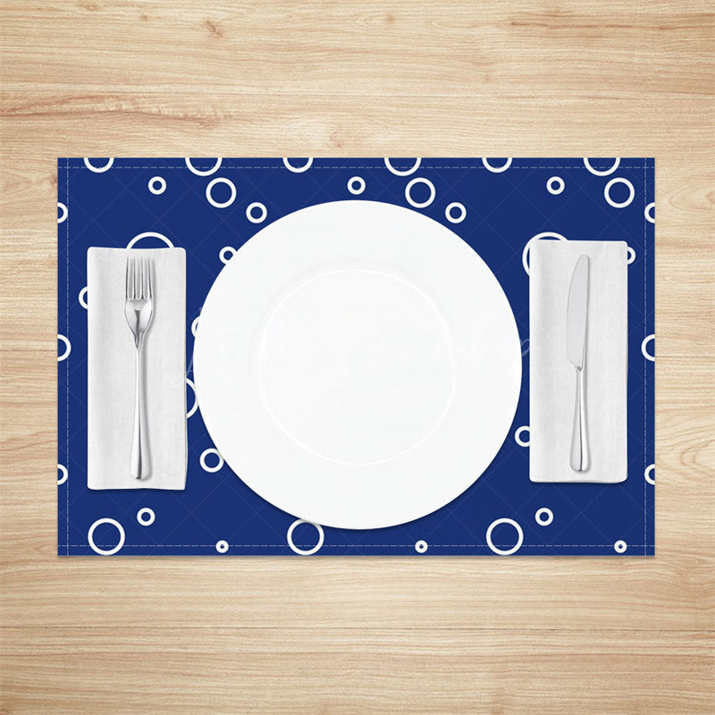 Lofaris Blue White Circles Simple Dining Set Of 4 Placemats