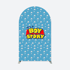 Lofaris Blue White Cloud Boy Story Baby Shower Arch Backdrop