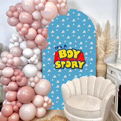 Lofaris Blue White Cloud Boy Story Baby Shower Arch Backdrop