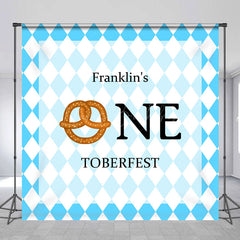 Lofaris Blue White Custom Name One Toberfest Party Backdrop