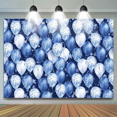 Lofaris Blue White Glitter Balloon Star Birthday Backdrop