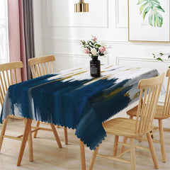 Lofaris Blue White Painting Artistic Rectangle Tablecloth