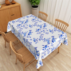 Lofaris Blue White Porcelain Pattern Rectangle Tablecloth