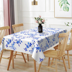 Lofaris Blue White Porcelain Pattern Rectangle Tablecloth