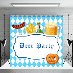 Lofaris Blue White Rhombus Oktoberfest Beer Party Backdrop