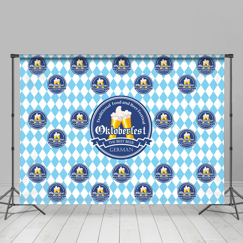 Lofaris Blue White Rhombus The Best Beer Oktoberfest Backdrop