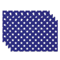 Lofaris Blue White Stars Independence Day Set Of 4 Placemats