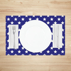 Lofaris Blue White Stars Independence Day Set Of 4 Placemats