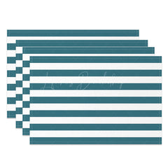 Lofaris Blue White Stripes Set Of 4 Placemats For Dining