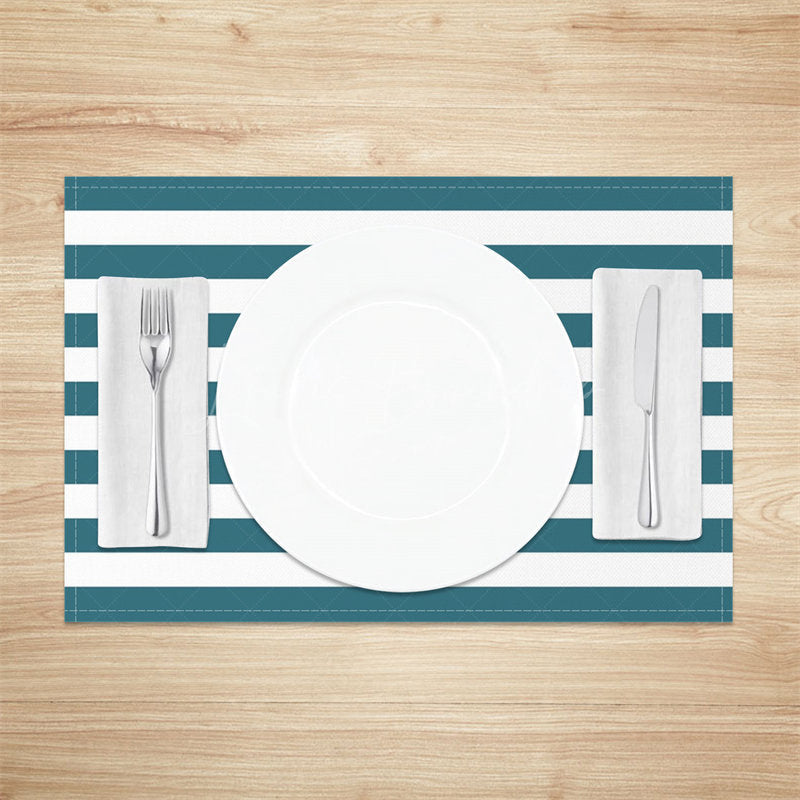 Lofaris Blue White Stripes Set Of 4 Placemats For Dining