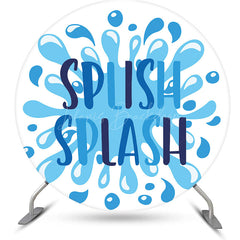 Lofaris Blue White Water Splish Splash Round Party Backdrop