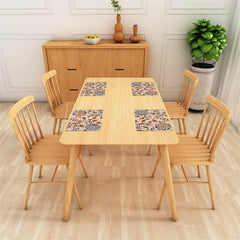 Lofaris Blue Yellow Flowers Cloth Dining Set Of 4 Placemats