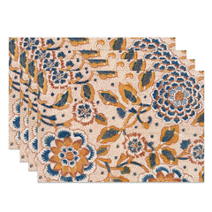 Lofaris Blue Yellow Flowers Cloth Dining Set Of 4 Placemats