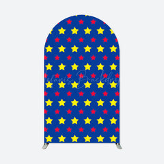 Lofaris Blue Yellow Red Stars Birthday Party Arch Backdrop