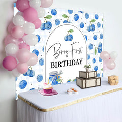 Lofaris Blueberry Jam Jar Plaid Boy 1St Birthday Backdrop