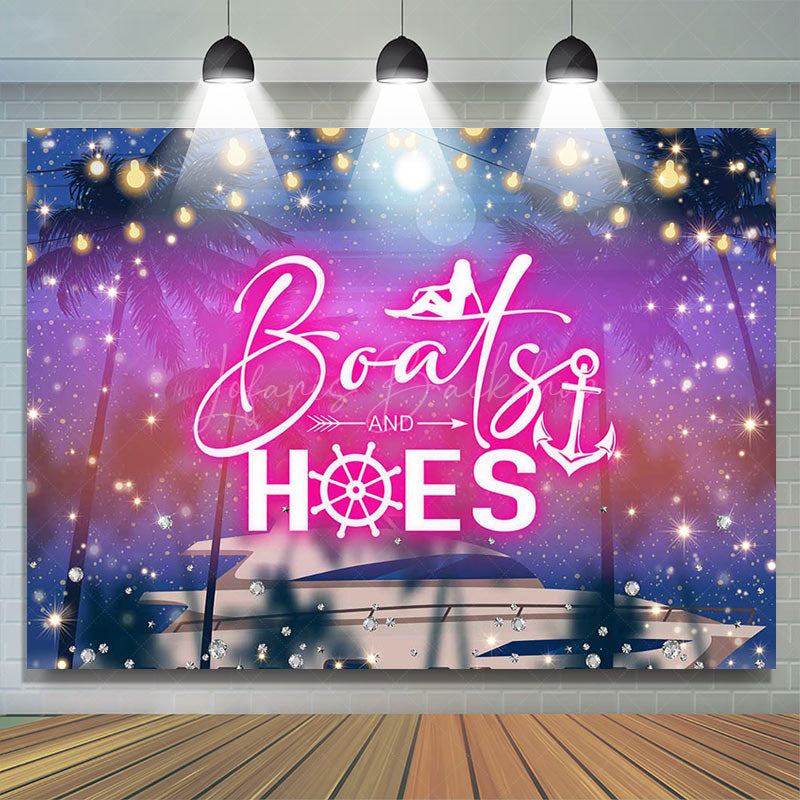 Lofaris Boats And Hoes Ship Trees Birthday Party Backdrop