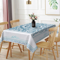 Lofaris Bohemia Blue Floral Totem Rectangle Tablecloth