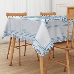 Lofaris Bohemia Blue Floral Totem Rectangle Tablecloth